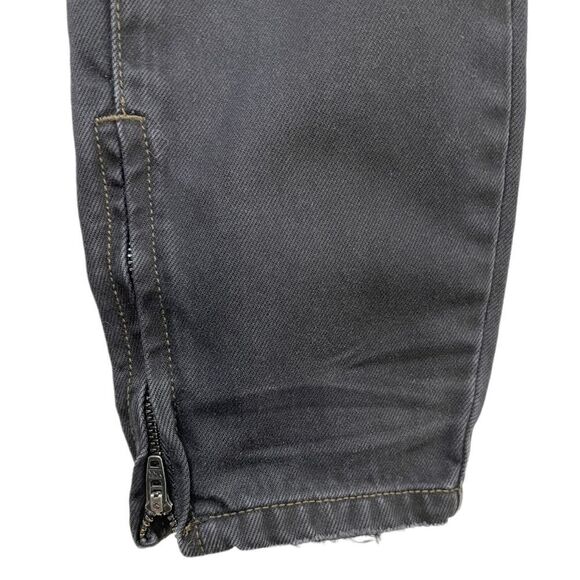 ONE Teaspoon Freebirds Low Waist Rigid Skinny Black Distressed Zip Jeans Size 25 - Picture 8 of 9